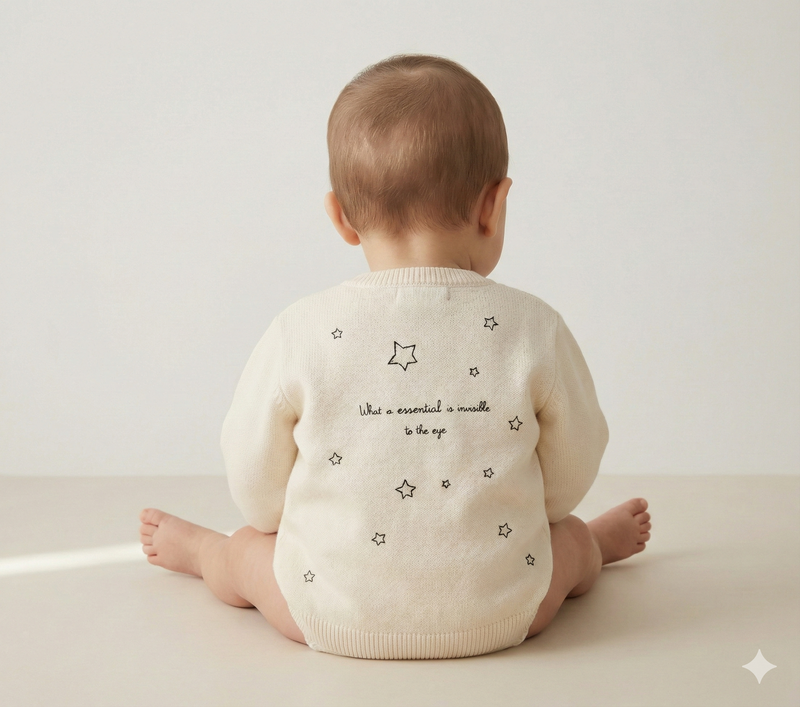 Pull Col Rond Print La Marche - Sasha - Off White - 100% Cachemire