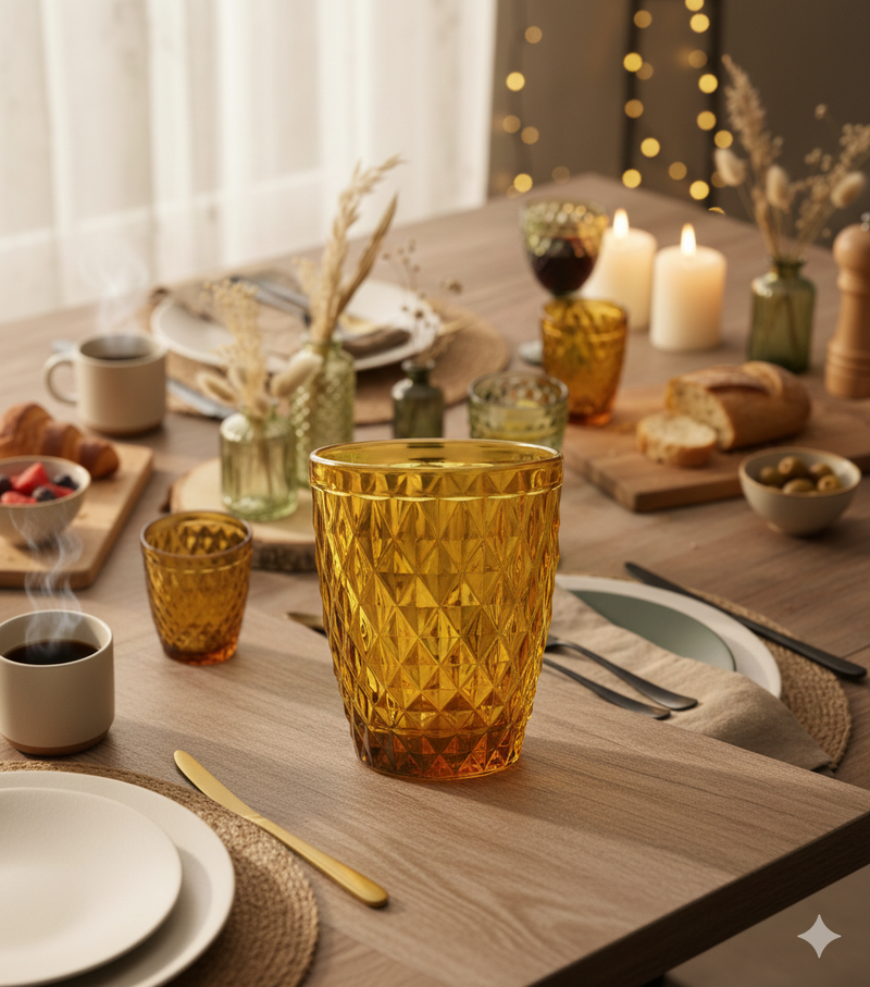 Lot De 6 Gobelets - 22cl - Strass - Ambre