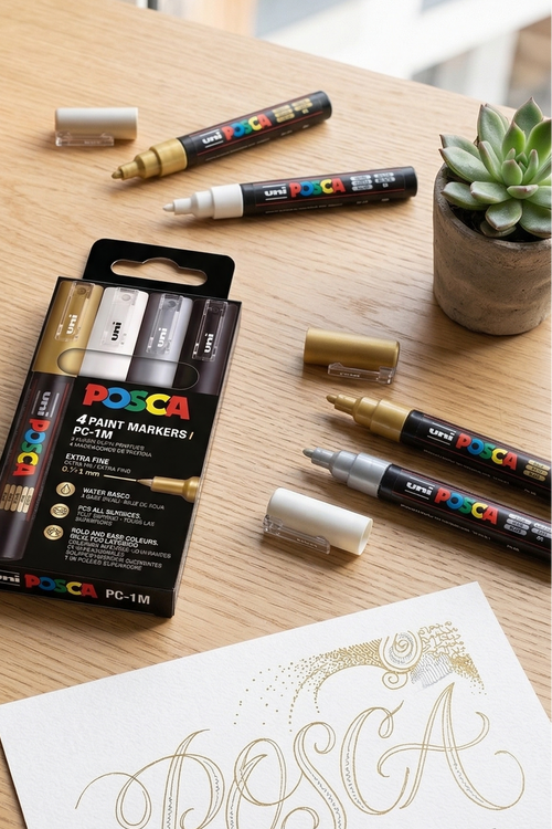 Juego de 4 rotuladores de punta muy fina - Colores festivos