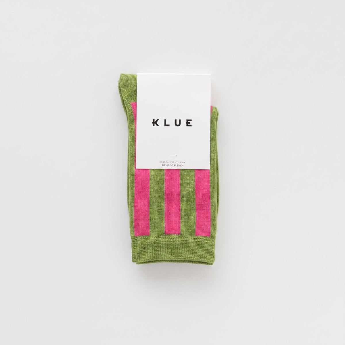 Chaussettes Rétro Rayées Bellagio - Olive Et Fuchsia