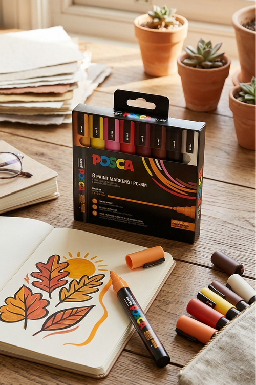 Juego de 8 marcadores de punta multiusos - Colores cálidos