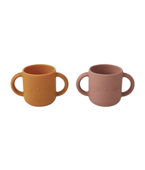 Set Of 2 Gene Cups - Dark Pink Cat