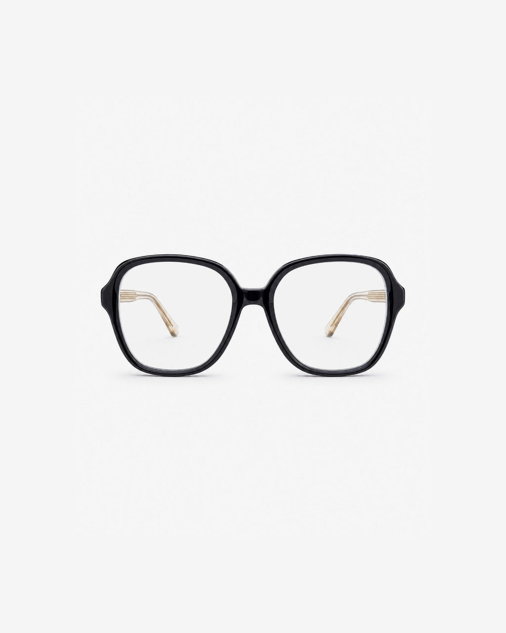 Lunettes de vue Gigi Noir — monture oversize acétate-métal, vue de face