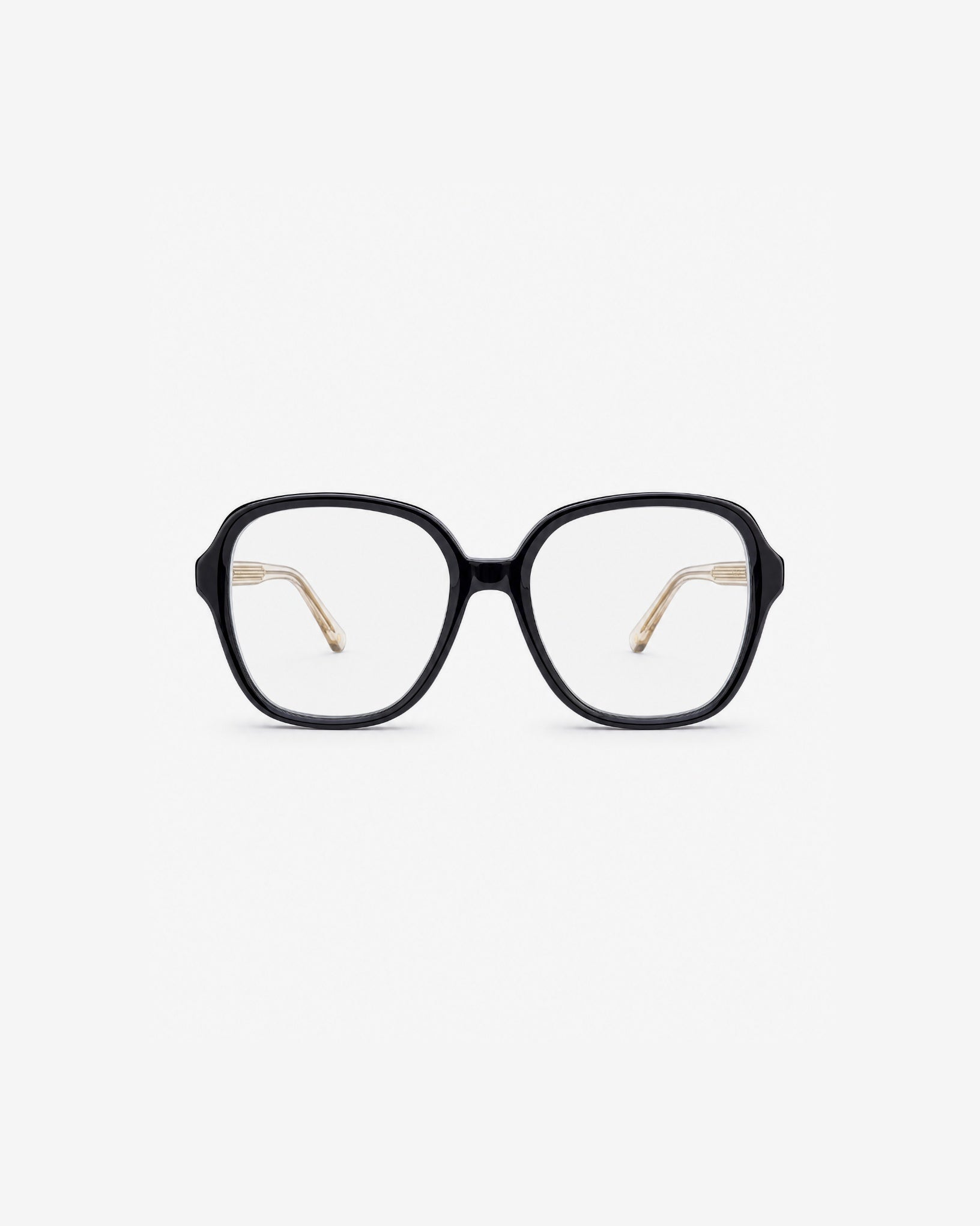 Lunettes de vue Gigi Noir — monture oversize acétate-métal, vue de face