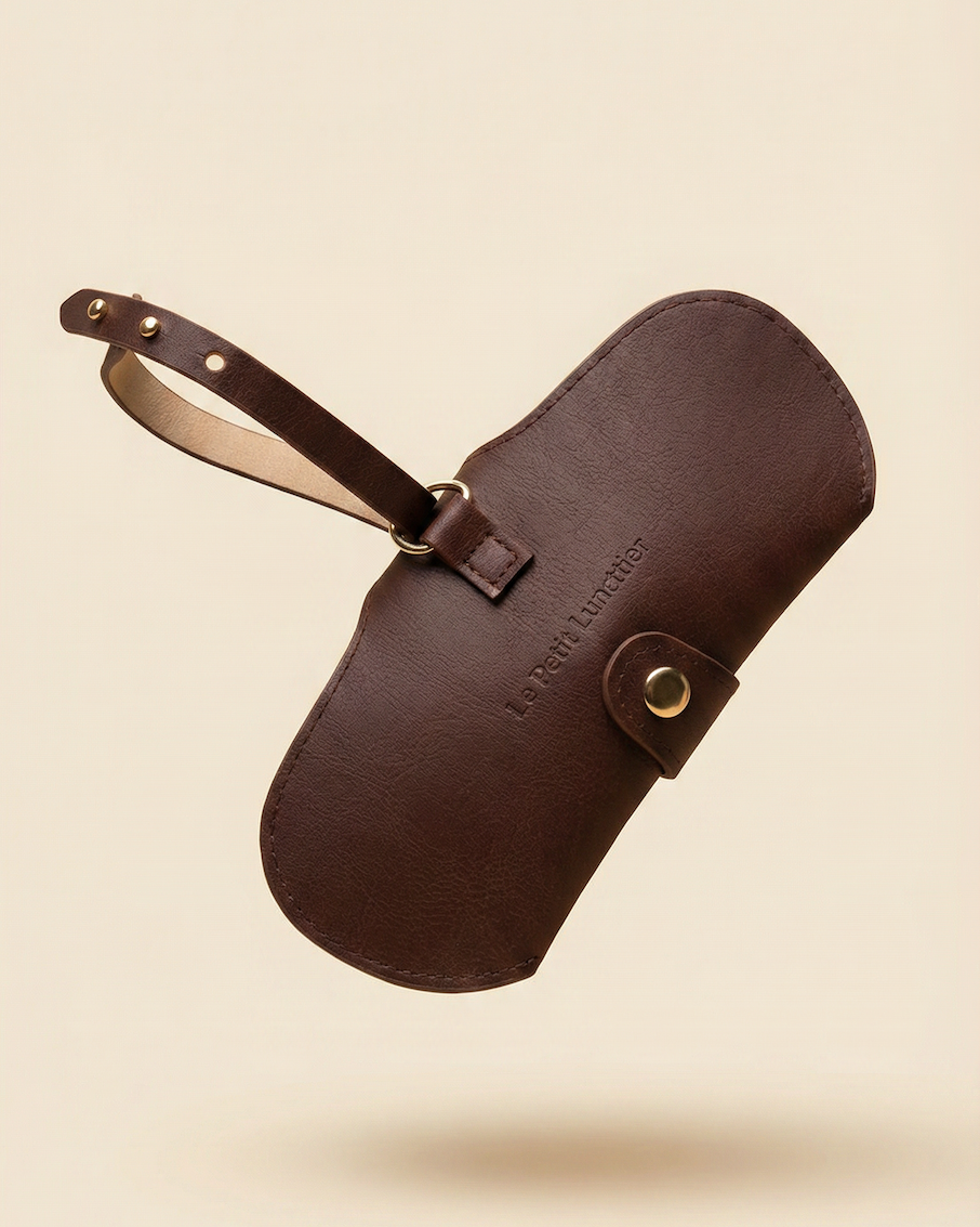 Estuche para gafas de piel - Marrón - Unisex