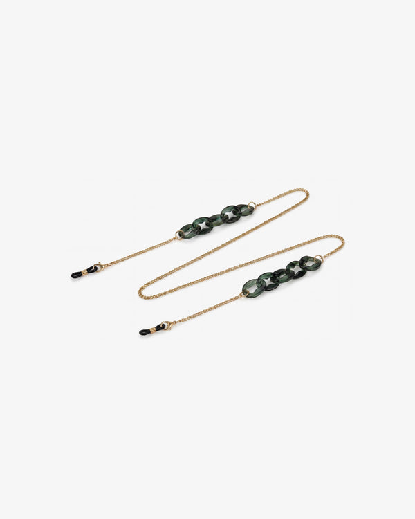 Cadena Fina Con Eslabones Verdes