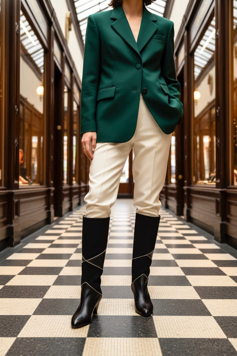 Germaimaine - Cuero y nobuk negro