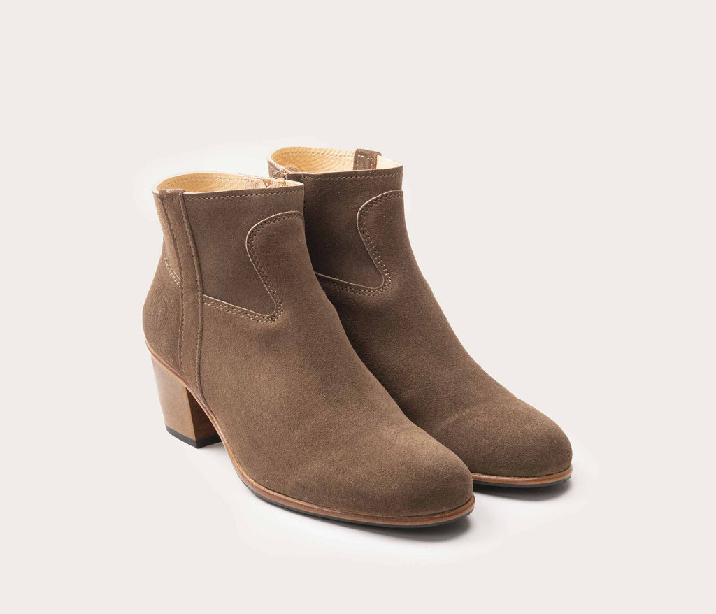 Botines Gil - Terciopelo Taupe - Mujer