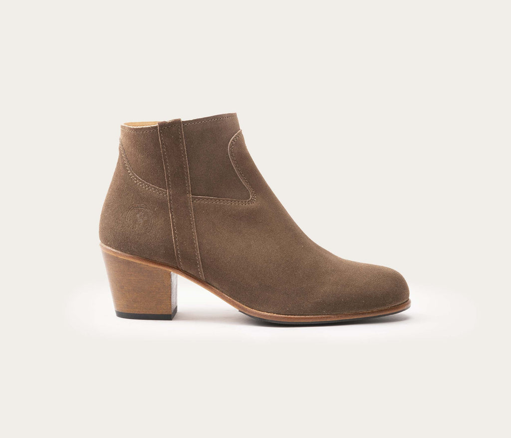 Botines Gil - Terciopelo Taupe - Mujer