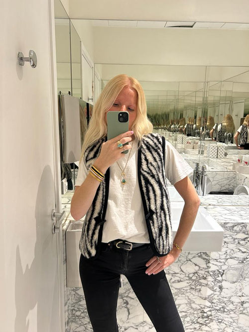 Gilet Sans Manche Laine Varso - Zébra - Femme