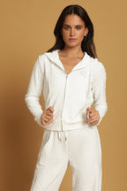 Dua Cardigan - White Terry Towelling
