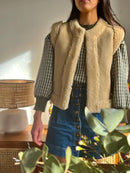 Gilet Peau Lainée Luce - Beige - Femme