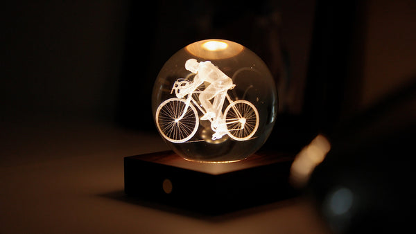 Amber Crystal Leuchte - Radfahrer