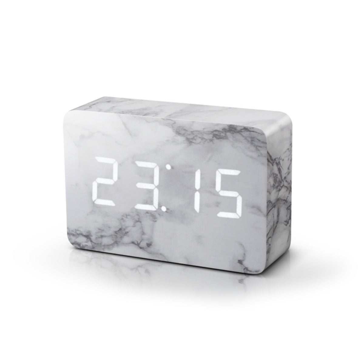 Reveil Brick Click - Marbre / LED Blanche