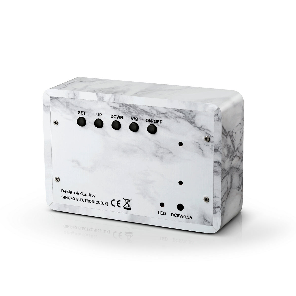 Reveil Brick Click - Marbre / LED Blanche
