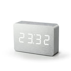 Reveil Brick Click - Aluminium / LED Blanche