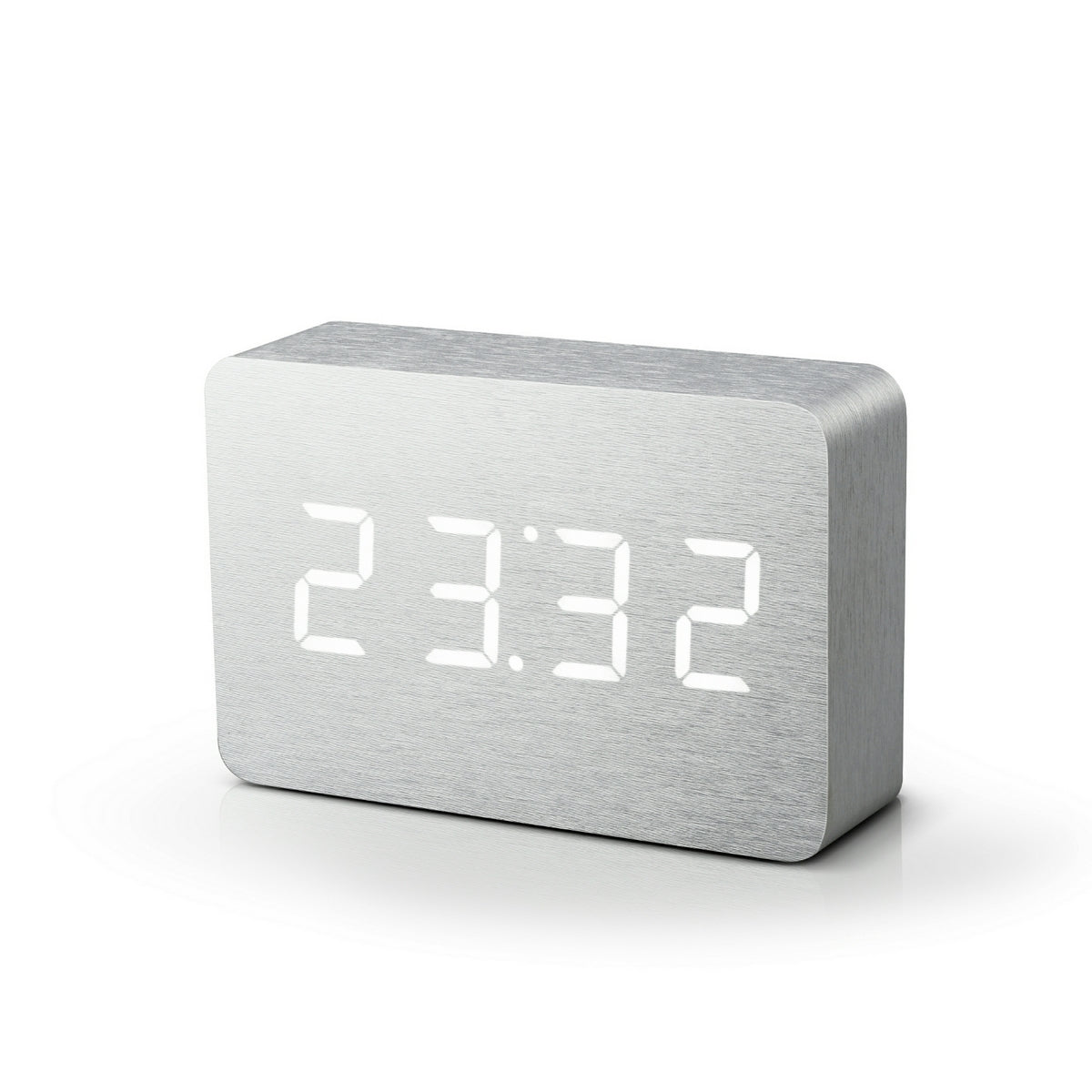 Reveil Brick Click - Aluminium / LED Blanche