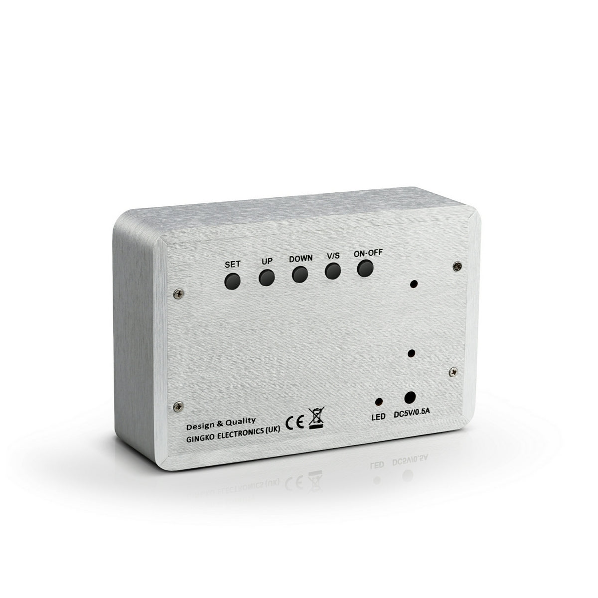 Reveil Brick Click - Aluminium / LED Blanche