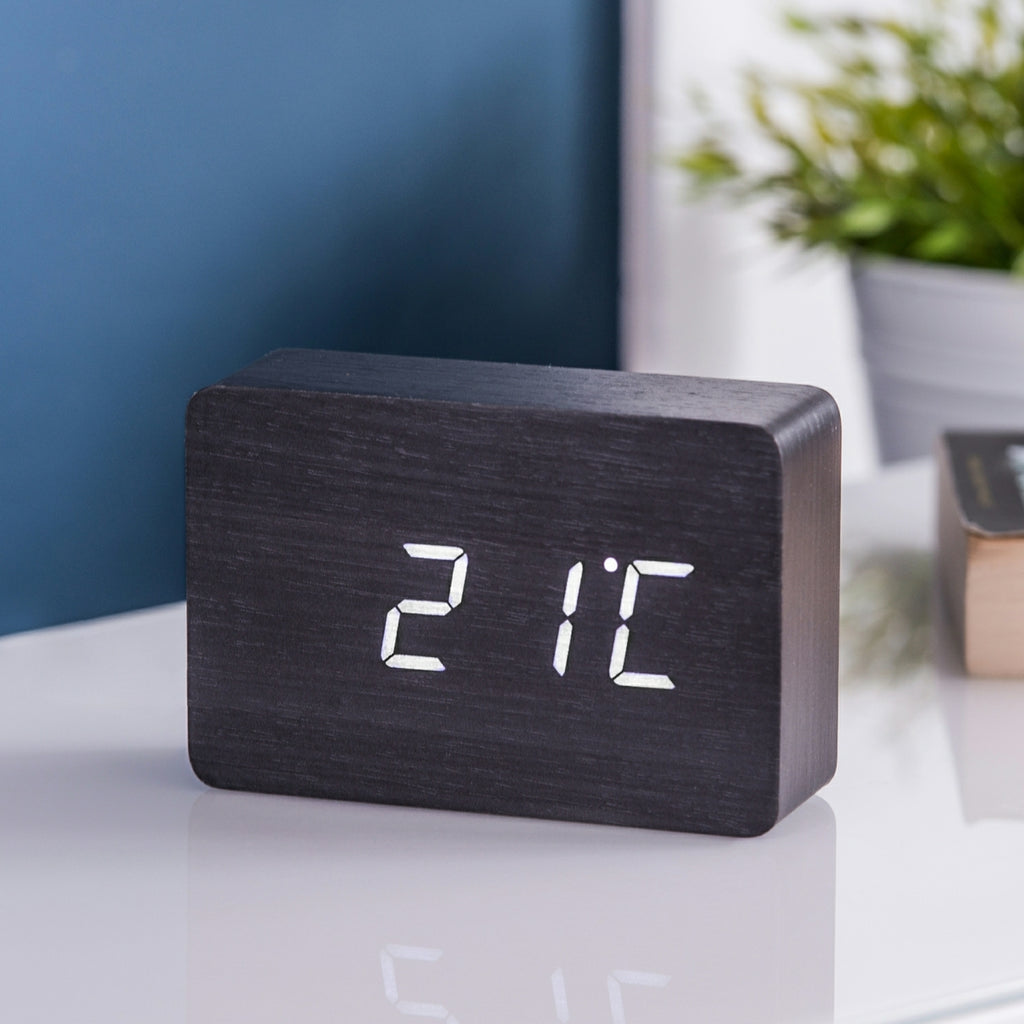 Reveil Brick Click - Noir / LED Blanche