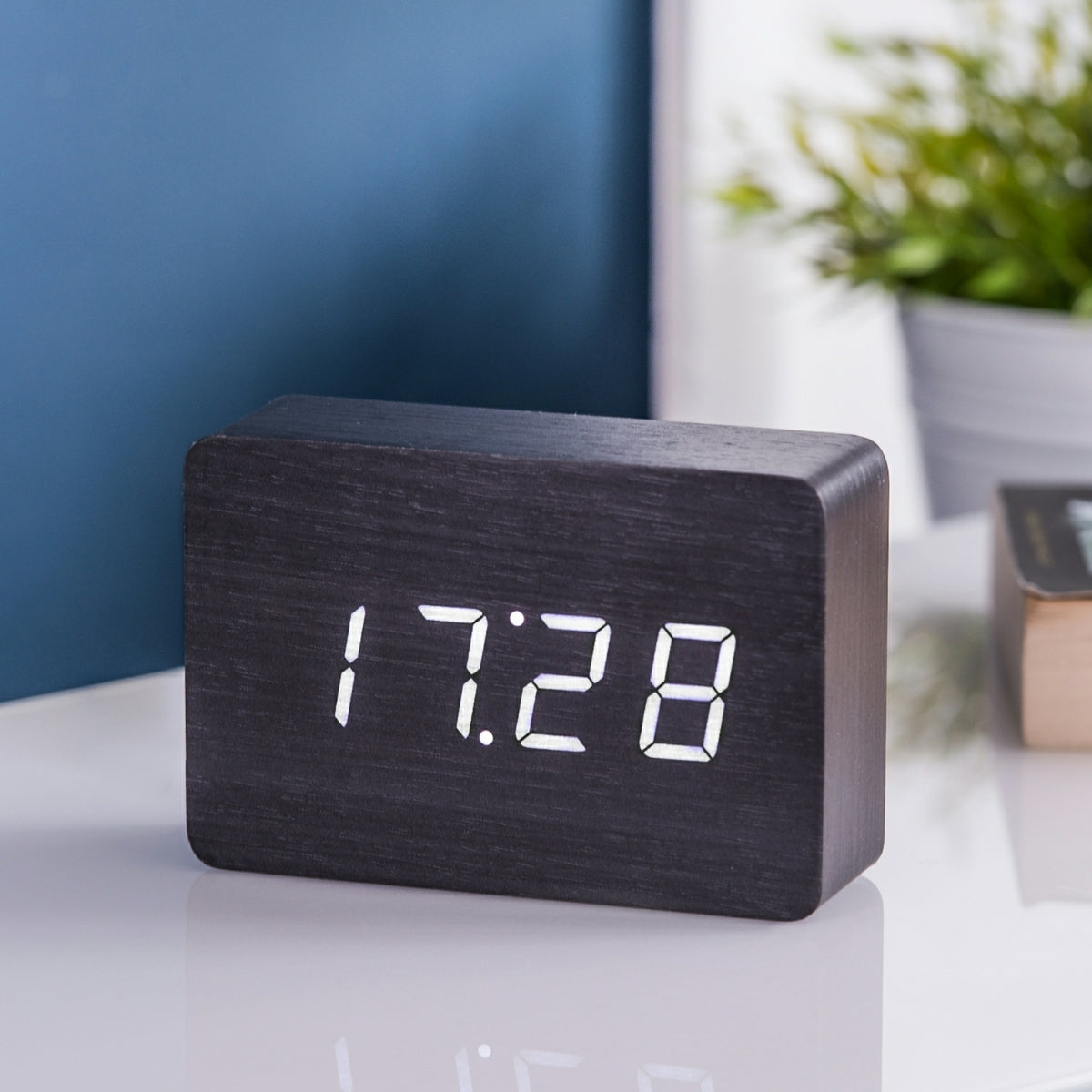 Reveil Brick Click - Noir / LED Blanche
