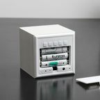 Reveil Wooden Cube Click - Blanc / LED Blanche