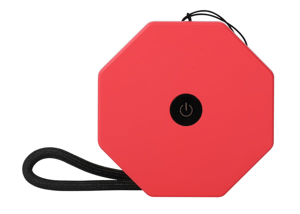 Gingko Design – Luz Twist Hexagon - Rojo Coral - Mini, carcasa octogonal roja con botón negro central y correa de muñeca negra