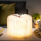 Gingko Design – Lampa Smart Book LED - Len Pudrowy Róż - 2 Rozmiary, lampa stołowa w kształcie otwartej książki, oświetlająca ciemne pomieszczenie