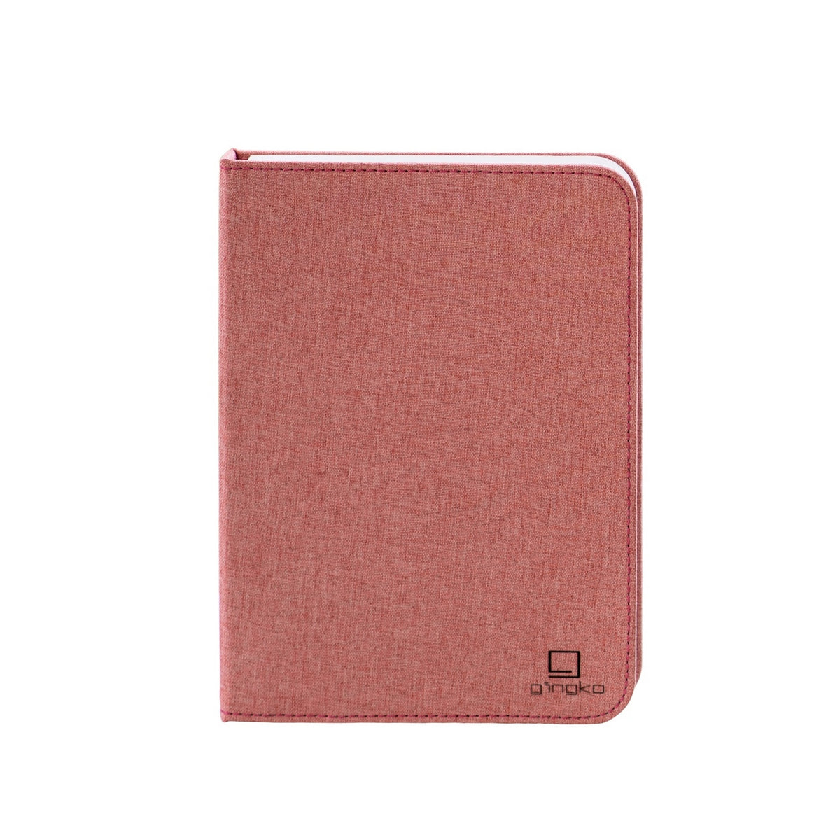 Gingko Design – Lampa Smart Book LED - Len Pudrowy Róż - 2 Rozmiary, łososioworóżowa okładka książki lub tabletu, widok z przodu