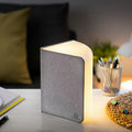 Gingko Design – Lampa Smart Book LED - Len Miejski Szary - 2 Rozmiary, otwarta lampa książkowa na biurku, ciepłe światło, przytulny klimat