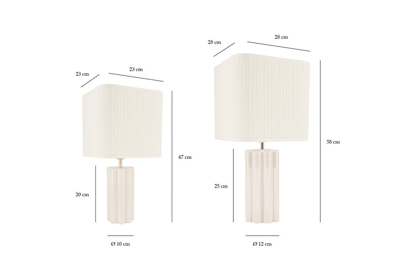 Petite Lampe À Poser - Gioia Bonjour - Bois Laqué Bois - Abat Jour Imprimé Fleuri