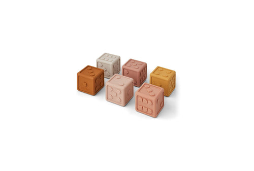 Children's Dice - Pack of 6 Gloria - Pink Multi Mix