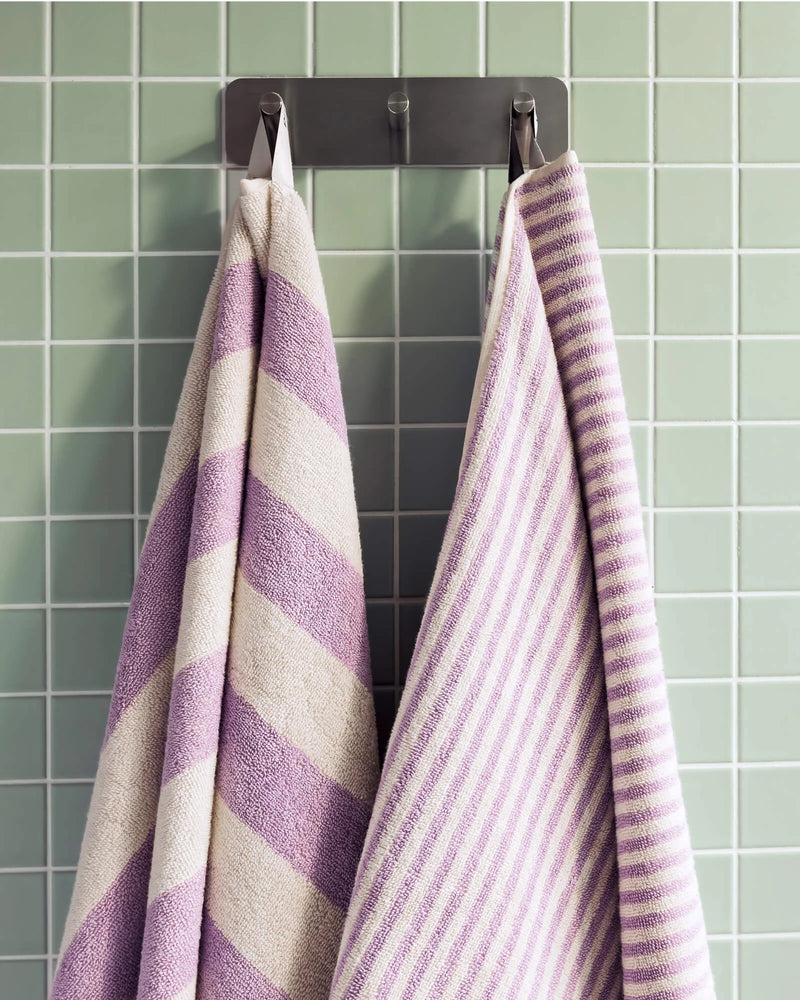 Serviette De Bain Gobo - Pastel Lilac / Rayures Larges