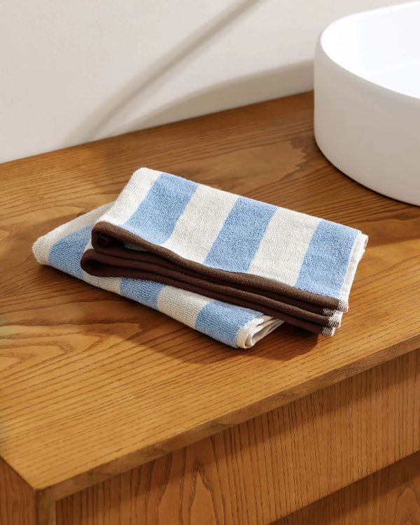 Gobo - Serviette De Toilette - Coton - Baby Blue / Wide Stripes