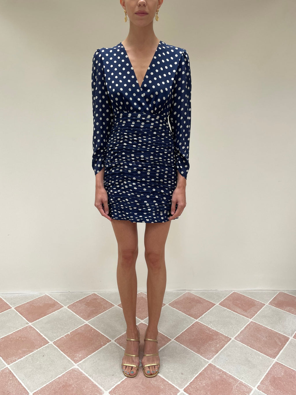 Golden Scatter Dress Spot Navy