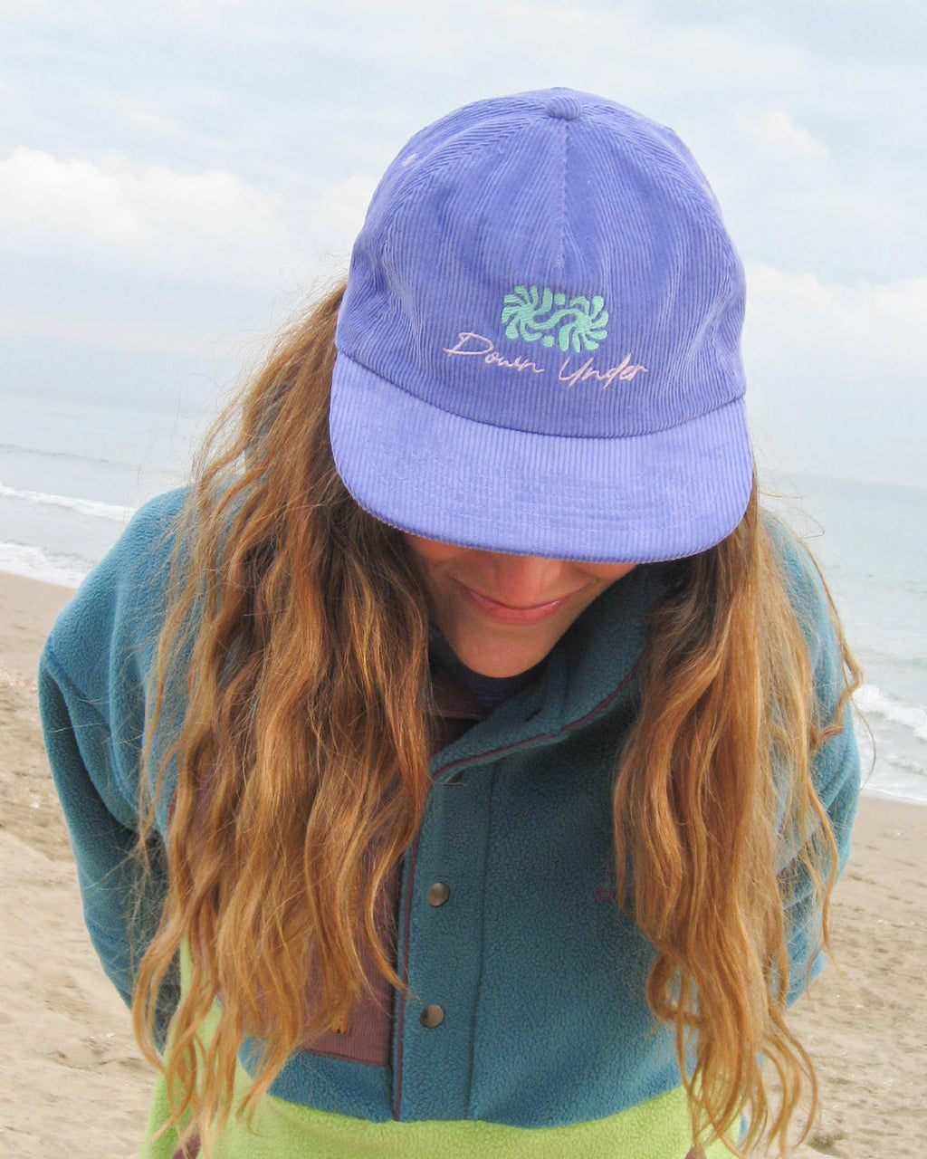 Casquette En Velours Côtelé - Logo Vert