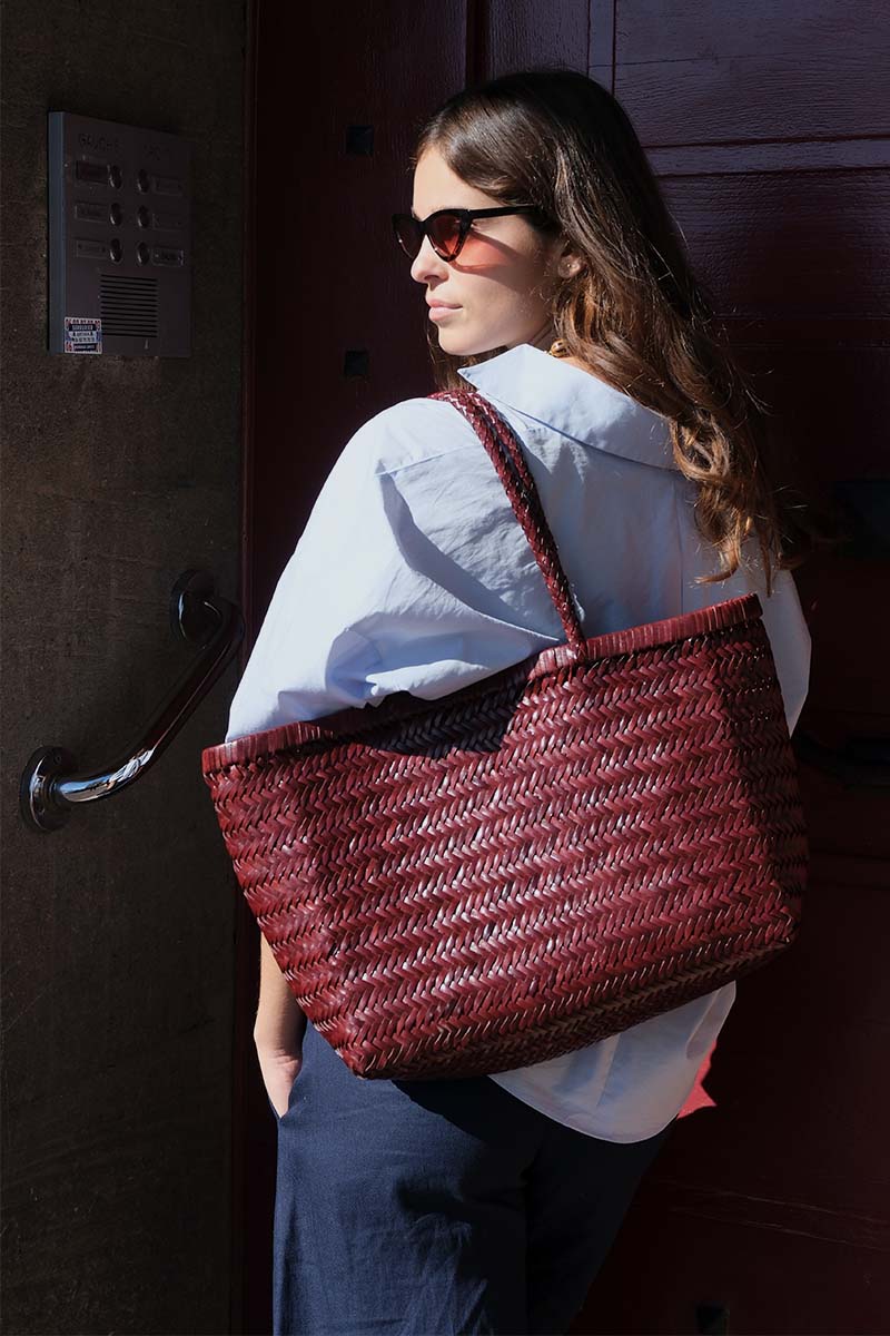 Delhi Large Tote Bag - Burgundy
