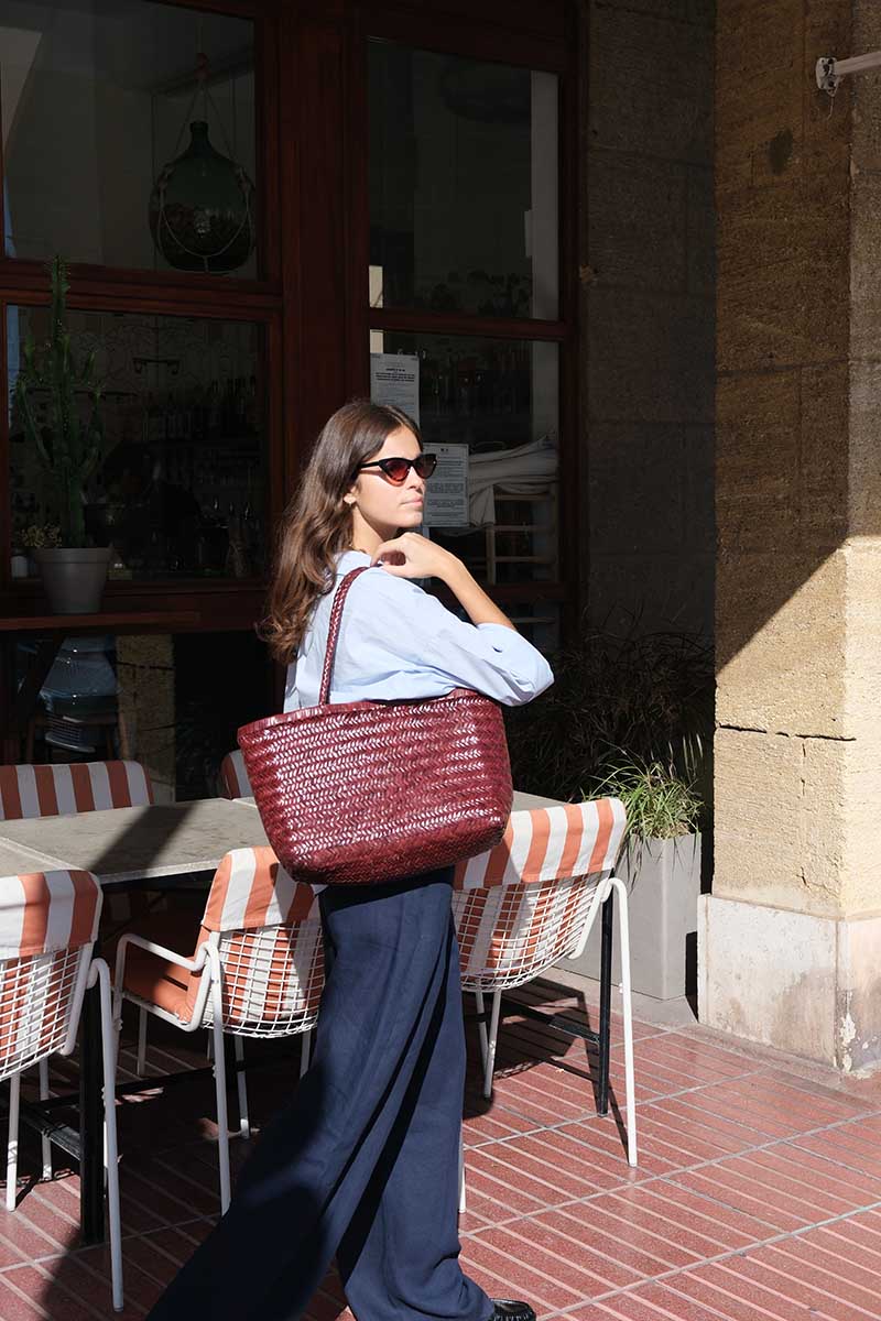Delhi Large Tote Bag - Burgundy