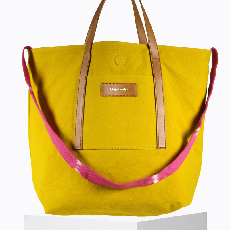 Cabas Grand Ruban Coton Daliha Mimosa