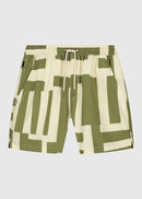 Shorts de baño a rayas - Verde
