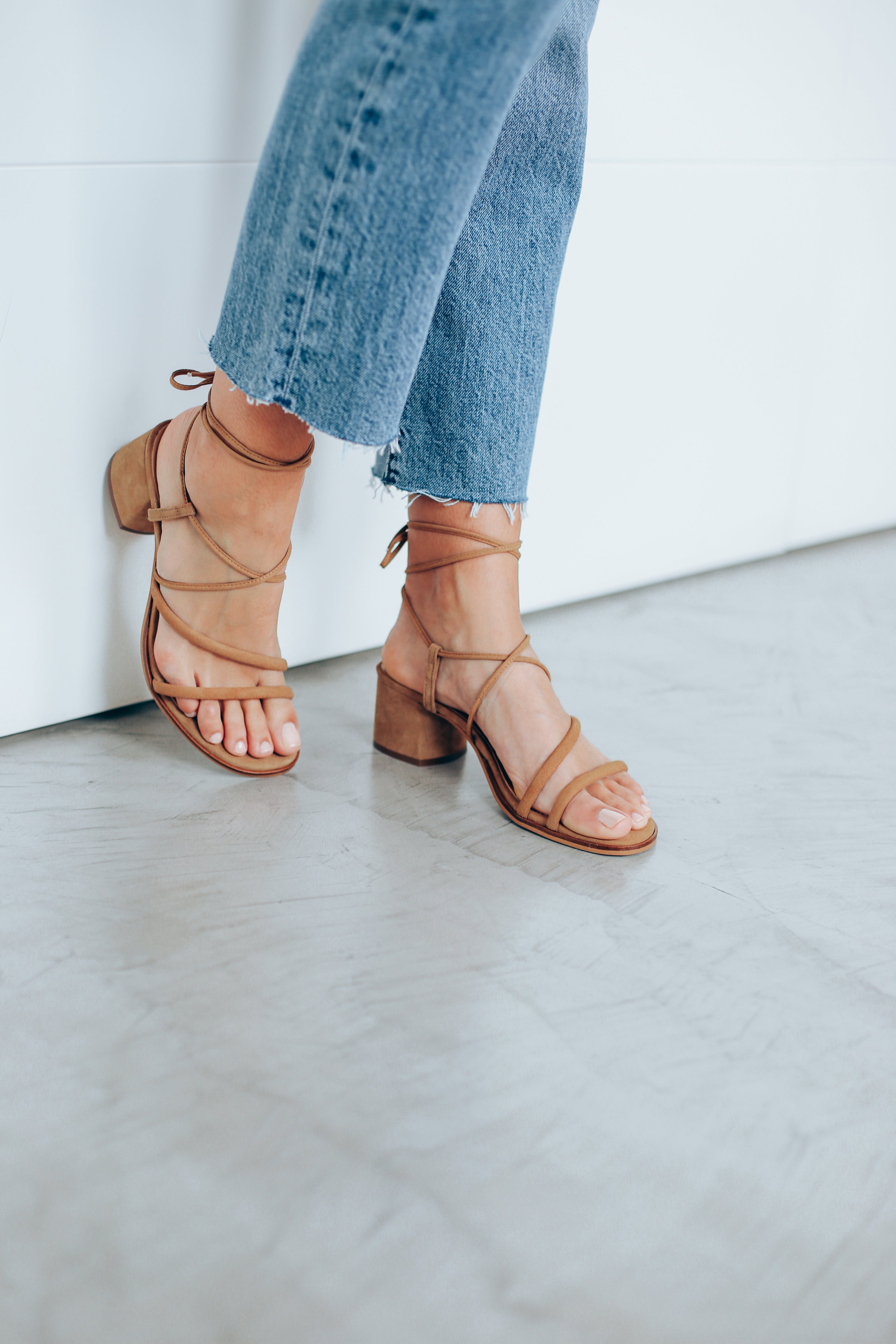 Sandalias De Tacón Grecia - Camel
