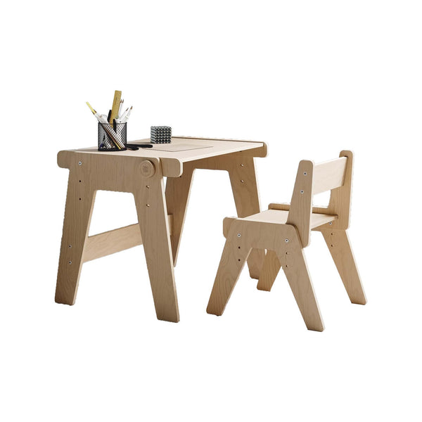 Dúo escalable de mesa y silla – Naturaleza