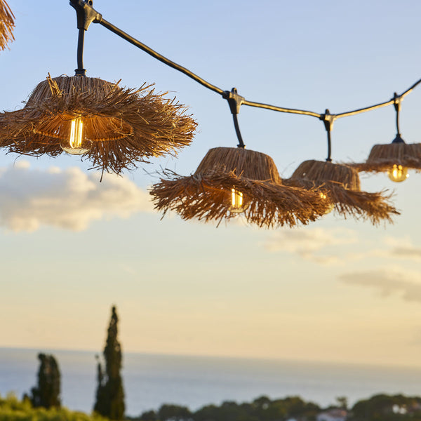 Tahiti - E27 Wired Garland - Straw - Beige