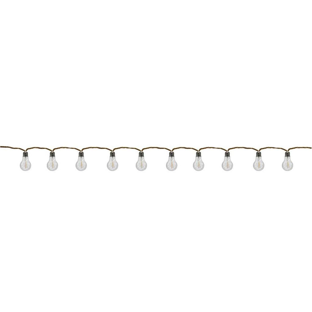 Guirnalda luminosa exterior en cuerda 10 bombillas de filamento transparentes LED blanco cálido FANTASY CORD 7.70m - REDDECO.com