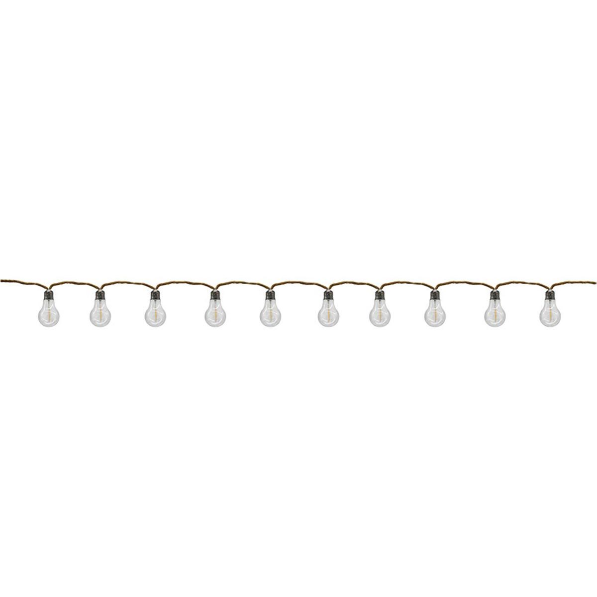 Guirnalda luminosa exterior en cuerda 10 bombillas de filamento transparentes LED blanco cálido FANTASY CORD 7.70m - REDDECO.com