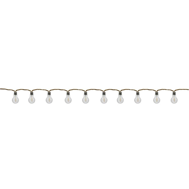 Guirnalda de luz exterior cuerda 10 bombillas LED de filamento transparente blanco cálido FANTASY CORD 7,70m - REDDECO.com