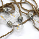Guirnalda de luz exterior cuerda 10 bombillas LED de filamento transparente blanco cálido FANTASY CORD 7,70m - REDDECO.com