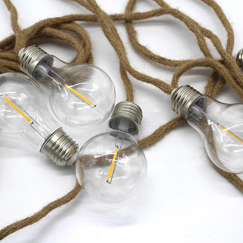 Guirnalda de luz exterior cuerda 10 bombillas LED de filamento transparente blanco cálido FANTASY CORD 7,70m - REDDECO.com