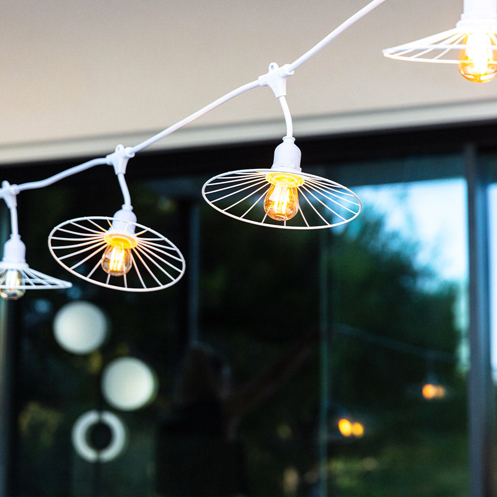 Chic - Guirnalda con Cable E27 - Acero - Blanco