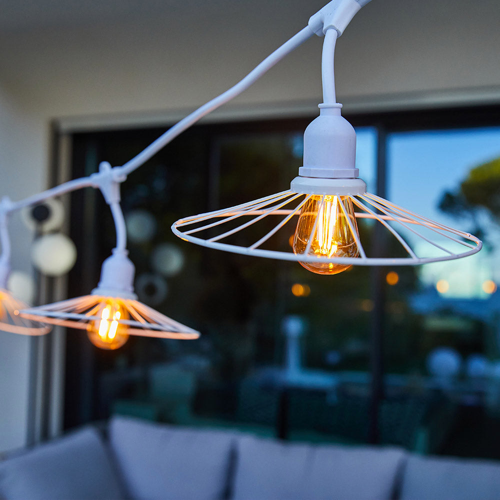 Chic - Guirnalda con Cable E27 - Acero - Blanco