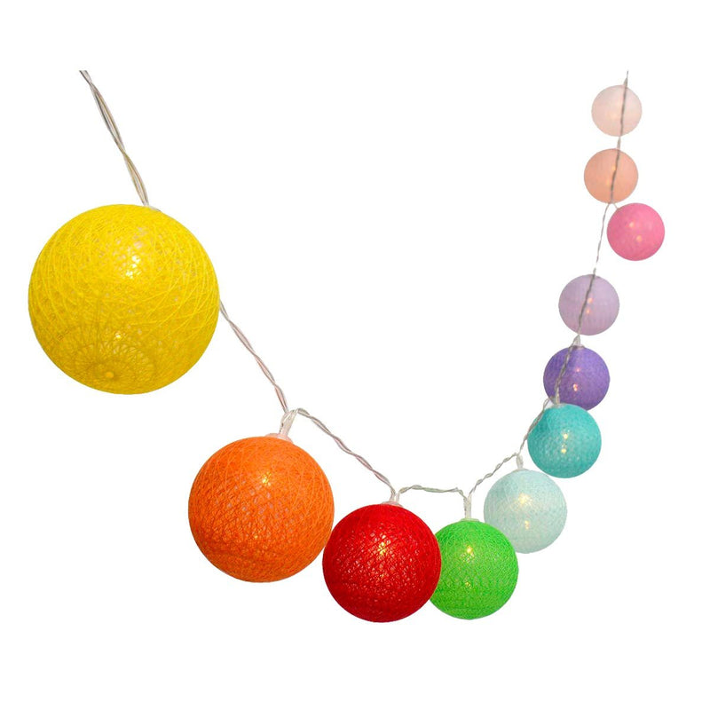 Guirnalda de luces solares bolas de algodón 10 bombillas LED blanco cálido MIMY COLORS SOLAR 3,80m - REDDECO.com